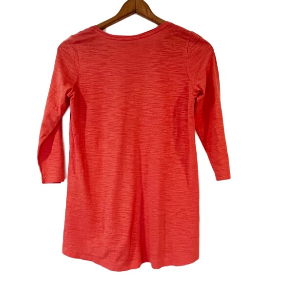 J.Jill Orange Pink (Shrimp) V-Neck Top XS Petite Cotton Everyday Colorful - Picture 4 of 9